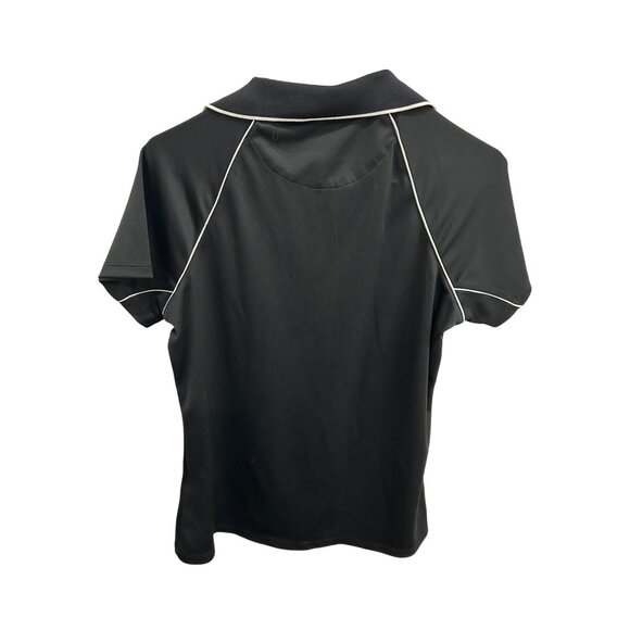 Slazenger Womens Black Polo Top Isla Del Sol Yacht Country Club Logo Sz Medium - Picture 2 of 10